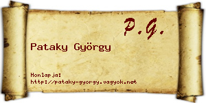 Pataky György névjegykártya